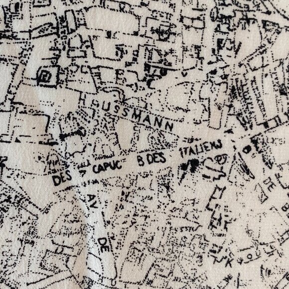 Colours by Alexander Julian Silk All Over Print Blouse French Map Artsy Travel-8 - Picture 2 of 15